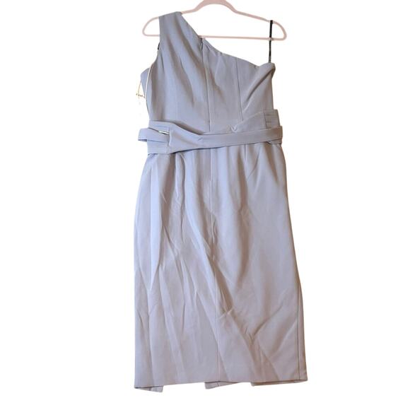 Lavish Alice Blue One Shoulder Midi Dress 10 NWT Cocktail Wedding - Picture 3 of 4